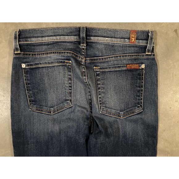 7 for All Mankind High Rise The Ankle Skinny Jeans Womens 27x27 Raw Hem - Picture 3 of 6